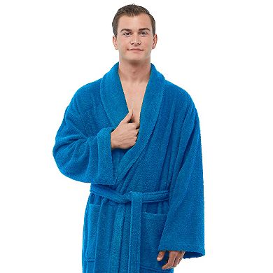 Men's Turkish Terry Cotton Robe, Shawl Collar Bathrobe