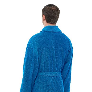 Men's Turkish Terry Cotton Robe, Shawl Collar Bathrobe