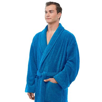Men's Turkish Terry Cotton Robe, Shawl Collar Bathrobe