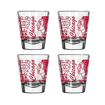 Logo Brands Chicago Blackhawks 4-Pack 2oz. Shot Glass Set