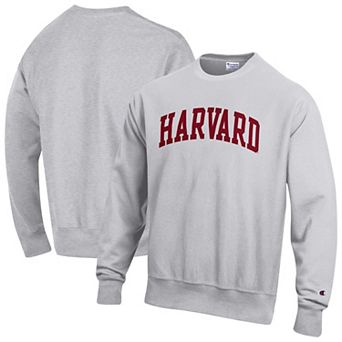 Men's Champion Gray Harvard Crimson Reverse Weave Fleece Sweatshirt