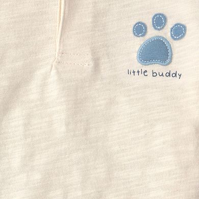 Baby Boy Carter's 3-Piece Paw Print Top, Pant & Bib Set