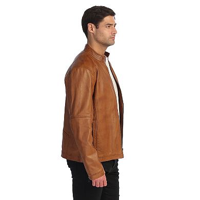 Gioberti Men's Sheepskin Classic Style Leather Jacket