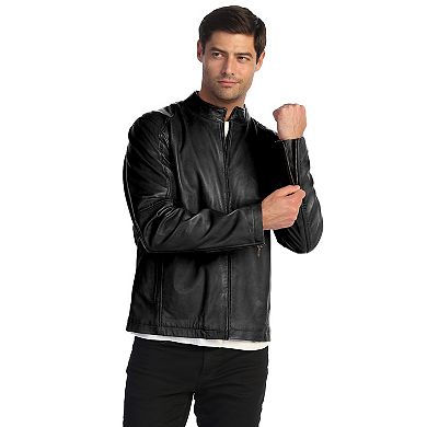 Gioberti Men's Sheepskin Classic Style Leather Jacket