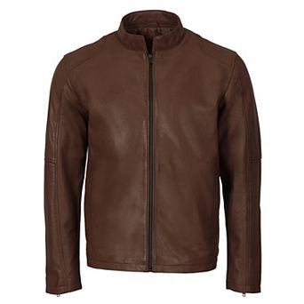 Gioberti Men's Sheepskin Classic Style Leather Jacket