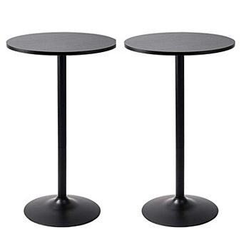 Parkson 39 in H Black Round Bar Table (Set of 2)