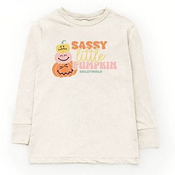 SmileyWorld Sassy Little Pumpkin - Toddler Long Sleeve Graphic Tee and Youth Long Sleeve Graphic T-S