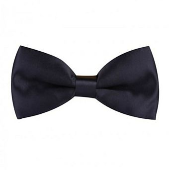Men's Custom Pre-Tied Sateen Black Bow Tie For Him, Perfect for Wedding