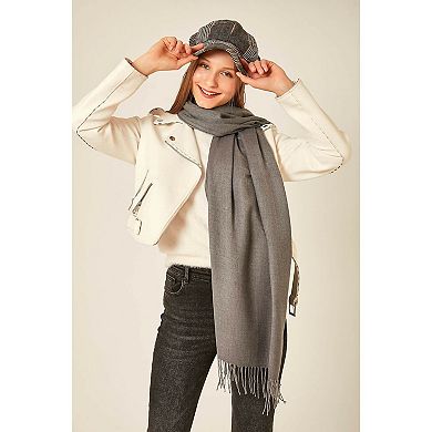 Women's Winter Essential Classic Plain Shawl-Scarf with Tassels