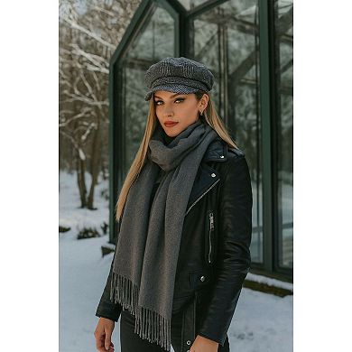 Women's Winter Essential Classic Plain Shawl-Scarf with Tassels