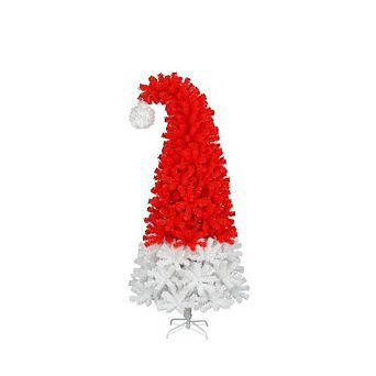 6FT Artificial Santa Hat Christmas Tree Unique Holiday Decoration with Bendable Branches
