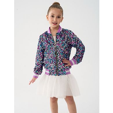 2Bunnies Girls’ Amethyst Dream Sequin Bomber Jacket