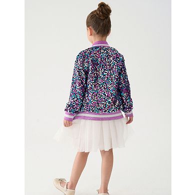 2Bunnies Girls’ Amethyst Dream Sequin Bomber Jacket