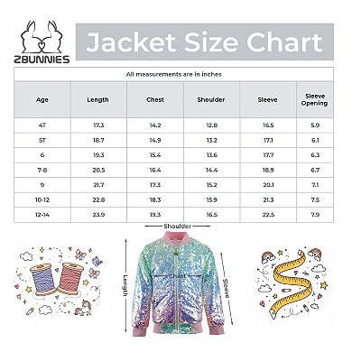 2Bunnies Girls’ Amethyst Dream Sequin Bomber Jacket
