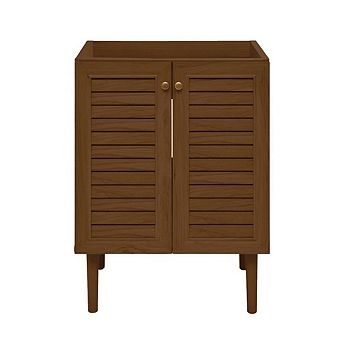 Swiss Madison Bron 24 Freestanding Bathroom Vanity Cabinet without Top in Brown Oak