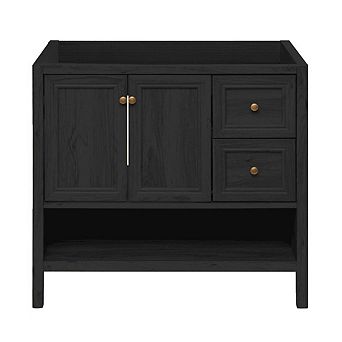 Swiss Madison Chateau 36 Freestanding Bathroom Vanity Cabinet without Top in Black Oak