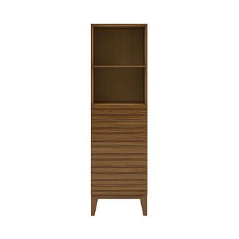 Swiss Madison Cascade 17 x 17 x 60 Freestanding Linen Cabinet in Brown Oak