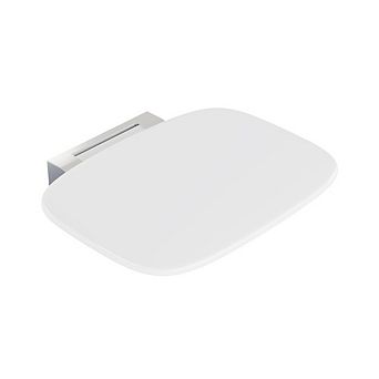 Swiss Madison Auvergne 14 x 11 Folding Wall-Mounted Shower Seat in Glossy White