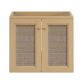 Swiss Madison Classe 24 Wall-Mounted Bathroom Vanity in Natural Oak without Sink Top