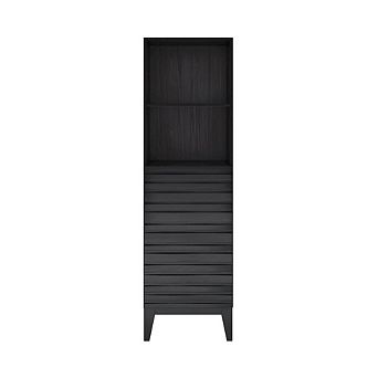 Swiss Madison Cascade 17 x 17 x 60 Freestanding Linen Cabinet in Black Oak
