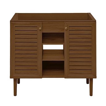 Swiss Madison Bron 36 Freestanding Bathroom Vanity Cabinet without Top in Brown Oak