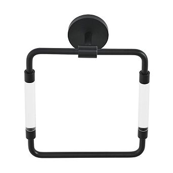 Swiss Madison Verre Acrylic Square Towel Ring in Matte Black