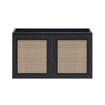 Swiss Madison Classe 36 Wall-Mounted Bathroom Vanity in Black Oak without Sink Top