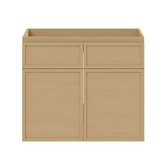 Swiss Madison St. Tropez 24 Wall-Mounted Bathroom Vanity Cabinet without Top in Natural Oak