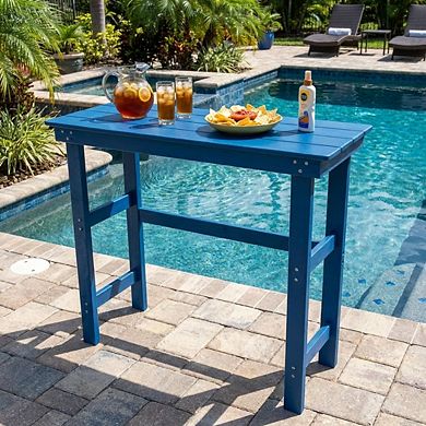 HDPE Outdoor Bar Table, Weather Resistant, for Patio, Poolside, Garden, Yard, Balcony (1 Piece)