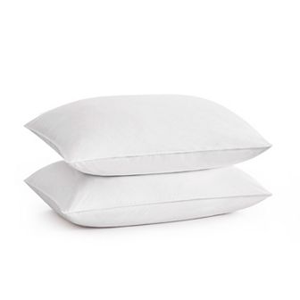 Unikome 50% Goose Down Around Pillows Set of 2 300TC 100% Cotton Bed Pillow