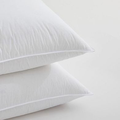 Unikome 50% Goose Down Around Pillows Set of 2 300TC 100% Cotton Bed Pillow