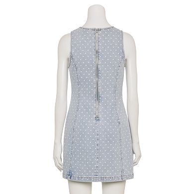 Juniors' Tinseltown Patch Pocket Denim Shift Dress