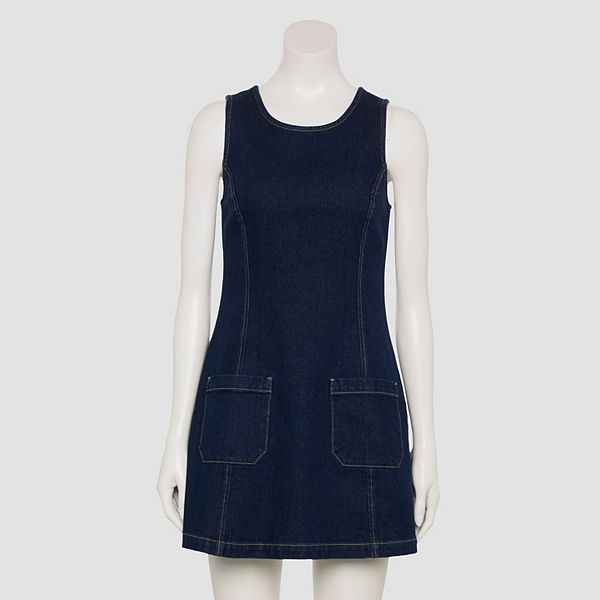 Женские платья Tinseltown Juniors' Tinseltown Patch Pocket Denim Shift Dress — фото 2