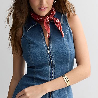 Juniors' Tinseltown Denim Zip Front Dress