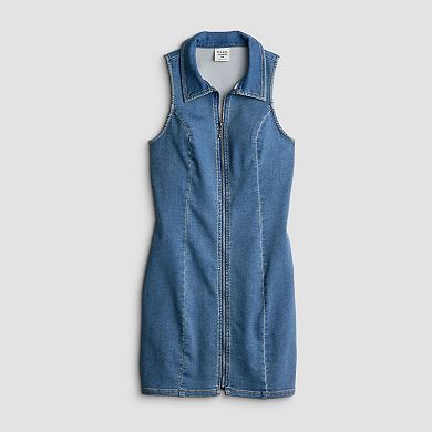 Juniors' Tinseltown Denim Zip Front Dress