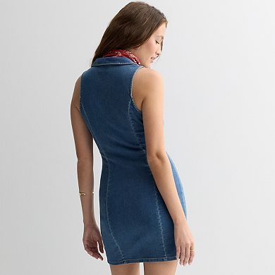 Juniors' Tinseltown Denim Zip Front Dress