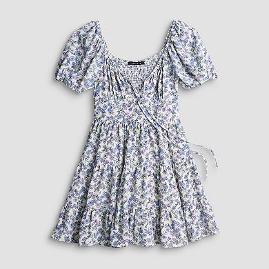 Juniors' Mary & Mo Airflow Puff Sleeve Dress