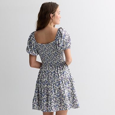 Juniors' Mary & Mo Airflow Puff Sleeve Dress