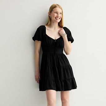 Juniors' Mary & Mo Airflow Puff Sleeve Dress