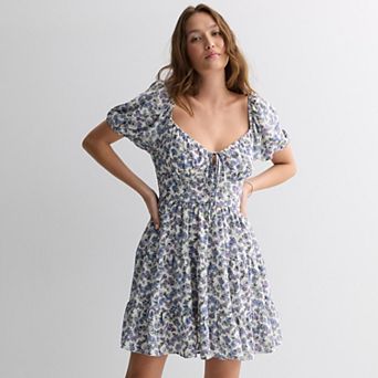 Juniors' Mary & Mo Airflow Puff Sleeve Dress