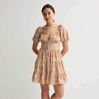 Juniors' Mary & Mo Airflow Puff Sleeve Dress