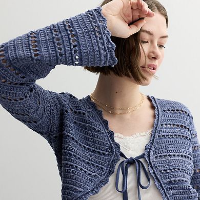 Juniors' SO® Tie Front Cardigan