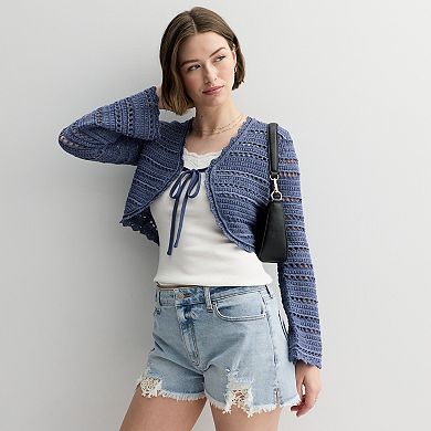 Juniors' SO® Tie Front Cardigan
