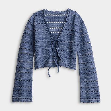 Juniors' SO® Tie Front Cardigan