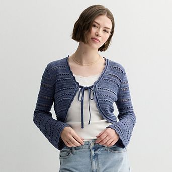 Juniors' SO® Tie Front Cardigan