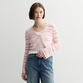 Juniors' SO® Tie Front Cardigan