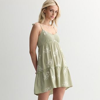 Juniors' Live To Be Spoiled Embroidered Gauze Mini Dress