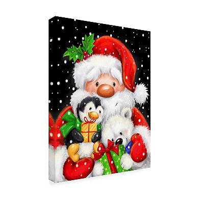 Trademark Fine Art Santa, Polar Bear & Penguin Canvas Wall Art