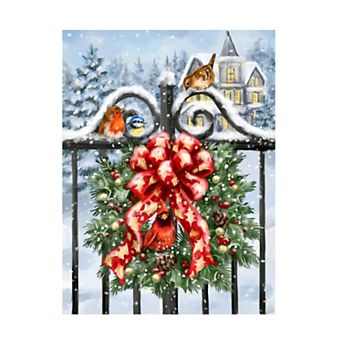 Trademark Fine Art Christmas Gate With Wreath Canvas Wall Art