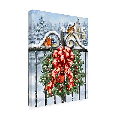 Trademark Fine Art Christmas Gate With Wreath Canvas Wall Art